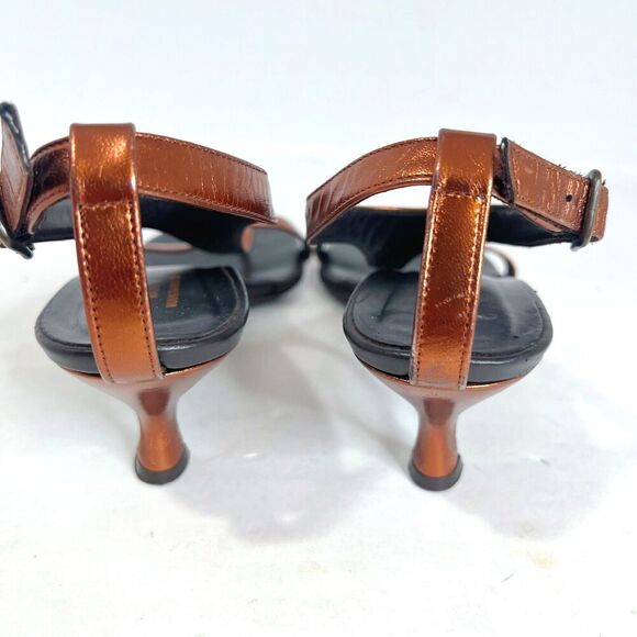 Donald J. Pliner Viana Copper Leather Kitten Heels Heeled Sandals y2k Size 8 - Picture 2 of 7